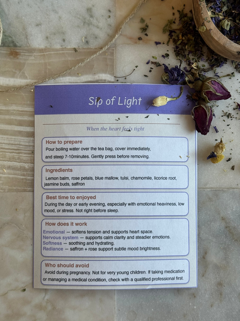 SIP OF LIGHT — when the heart feels tight